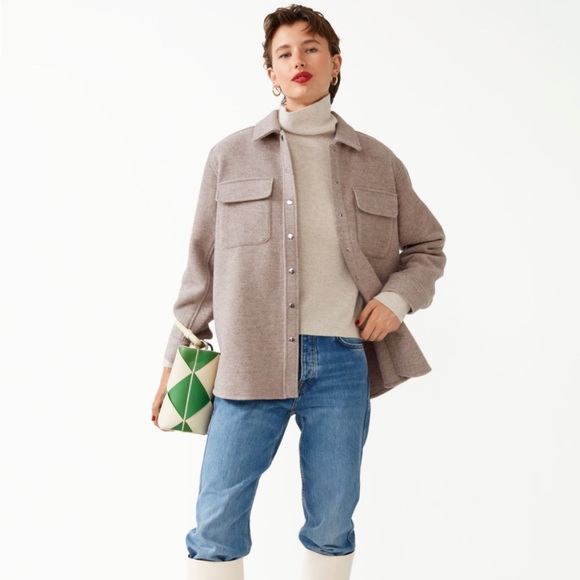 & Other Stories Jackets & Blazers - & Other Stories Oversized Wool Blend Overshirt (4)